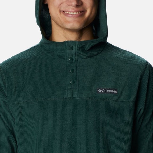 Columbia Men's Steens Mountain™ Half Snap Fleece Corduroy Spruce Green Hoodie L - Picture 3 of 10